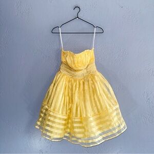 Betsy Johnson Vintage 90s USA Formal Yelllow Dress Size 4
